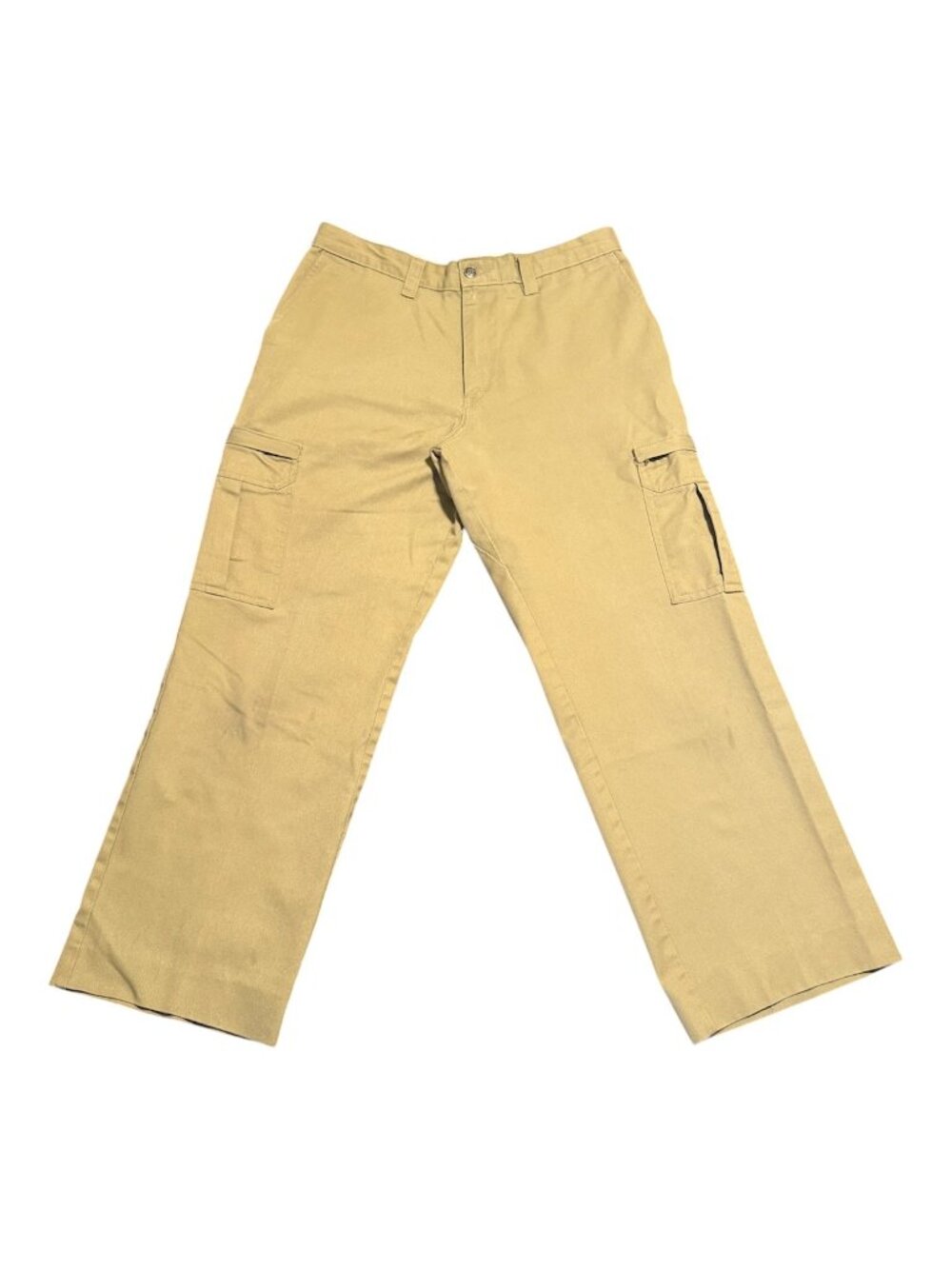 Vtg Dickies Mens Zipper Cargo Pants w/Zipper Pocket Sz: 34x32 Khaki Check Desc